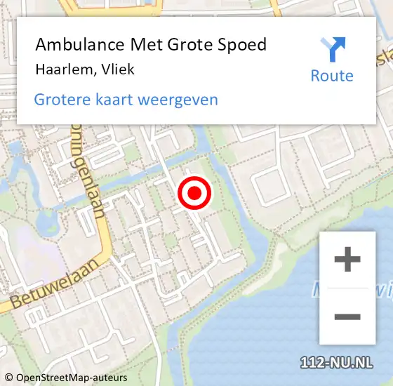 Locatie op kaart van de 112 melding: Ambulance Met Grote Spoed Naar Haarlem, Vliek op 26 januari 2022 16:19