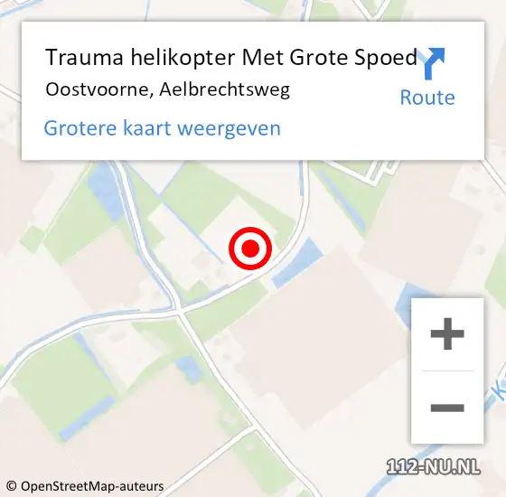 Locatie op kaart van de 112 melding: Trauma helikopter Met Grote Spoed Naar Oostvoorne, Aelbrechtsweg op 26 januari 2022 16:50