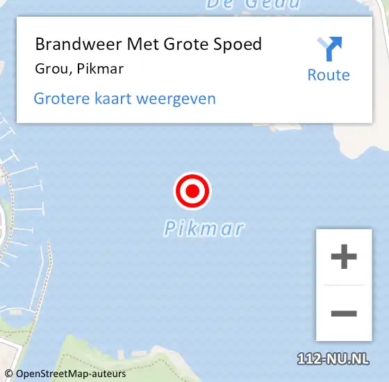 Locatie op kaart van de 112 melding: Brandweer Met Grote Spoed Naar Grou, Pikmar op 26 januari 2022 17:21