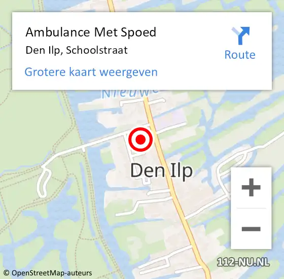 Locatie op kaart van de 112 melding: Ambulance Met Spoed Naar Den Ilp, Schoolstraat op 26 januari 2022 17:22