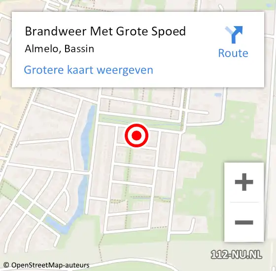 Locatie op kaart van de 112 melding: Brandweer Met Grote Spoed Naar Almelo, Bassin op 26 januari 2022 17:24