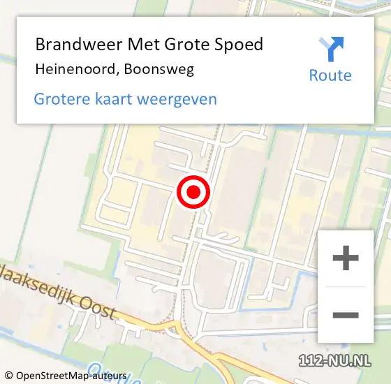 Locatie op kaart van de 112 melding: Brandweer Met Grote Spoed Naar Heinenoord, Boonsweg op 26 januari 2022 17:36