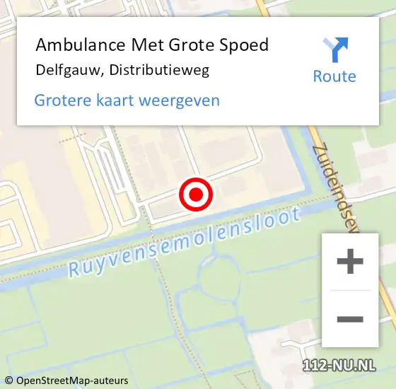 Locatie op kaart van de 112 melding: Ambulance Met Grote Spoed Naar Delfgauw, Distributieweg op 26 januari 2022 17:38