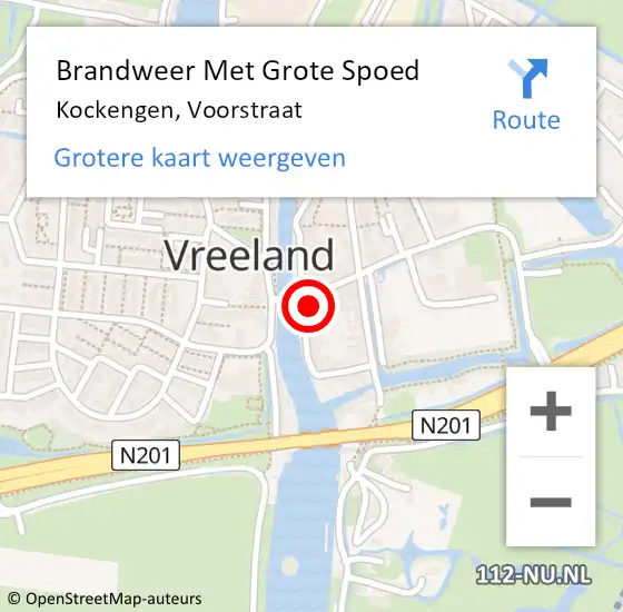 Locatie op kaart van de 112 melding: Brandweer Met Grote Spoed Naar Kockengen, Voorstraat op 26 januari 2022 18:10