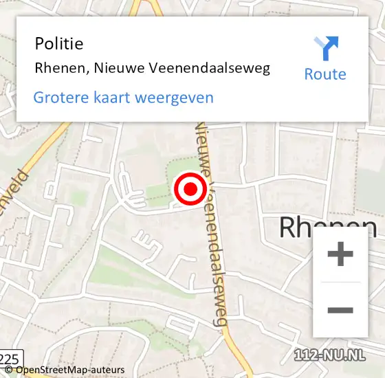 Locatie op kaart van de 112 melding: Politie Rhenen, Nieuwe Veenendaalseweg op 26 januari 2022 18:47