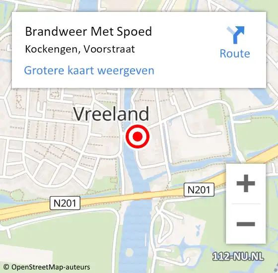 Locatie op kaart van de 112 melding: Brandweer Met Spoed Naar Kockengen, Voorstraat op 26 januari 2022 18:59