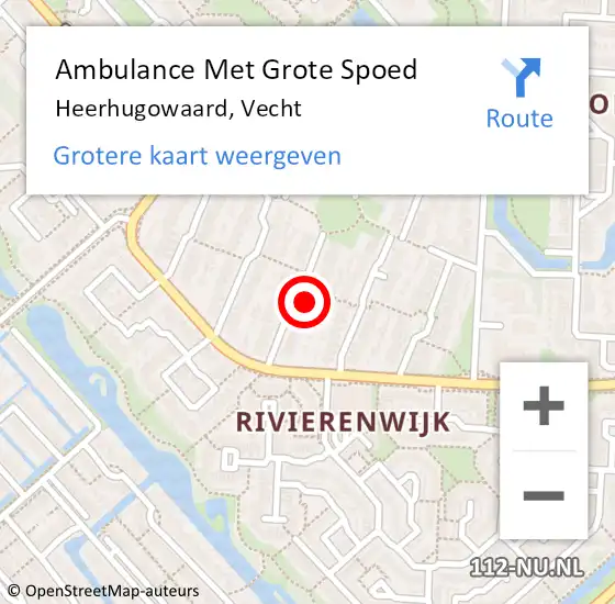 Locatie op kaart van de 112 melding: Ambulance Met Grote Spoed Naar Heerhugowaard, Vecht op 26 januari 2022 19:17