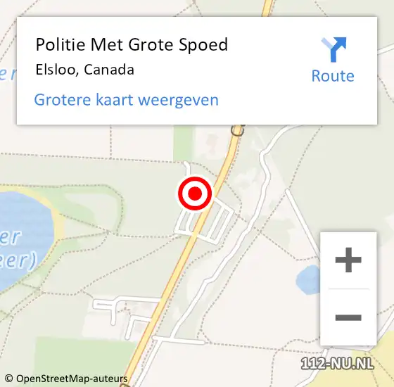 Locatie op kaart van de 112 melding: Politie Met Grote Spoed Naar Elsloo, Canada op 26 januari 2022 19:41