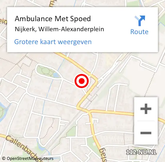 Locatie op kaart van de 112 melding: Ambulance Met Spoed Naar Nijkerk, Willem-Alexanderplein op 26 januari 2022 20:32