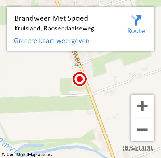 Locatie op kaart van de 112 melding: Brandweer Met Spoed Naar Kruisland, Roosendaalseweg op 26 januari 2022 20:57