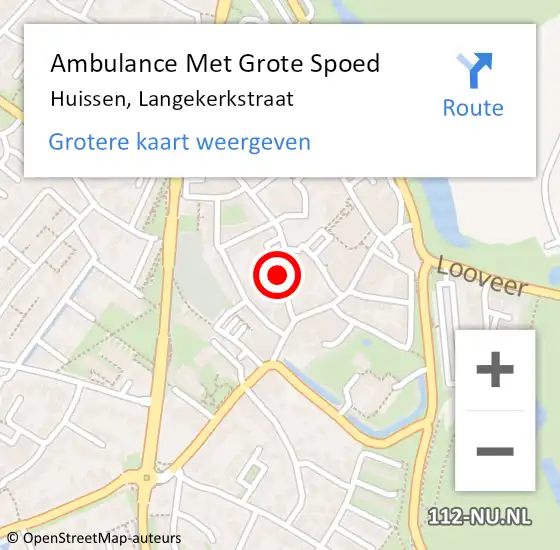 Locatie op kaart van de 112 melding: Ambulance Met Grote Spoed Naar Huissen, Langekerkstraat op 26 januari 2022 21:09