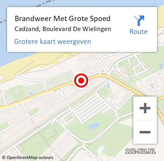 Locatie op kaart van de 112 melding: Brandweer Met Grote Spoed Naar Cadzand, Boulevard De Wielingen op 6 juli 2014 12:57