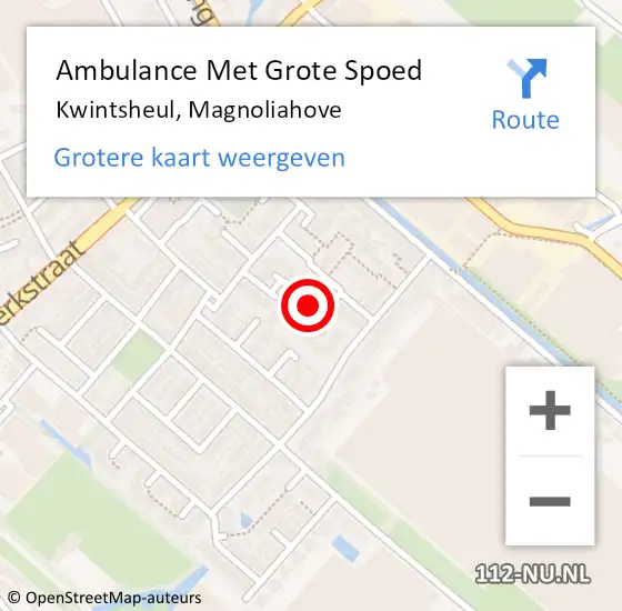 Locatie op kaart van de 112 melding: Ambulance Met Grote Spoed Naar Kwintsheul, Magnoliahove op 26 januari 2022 22:08