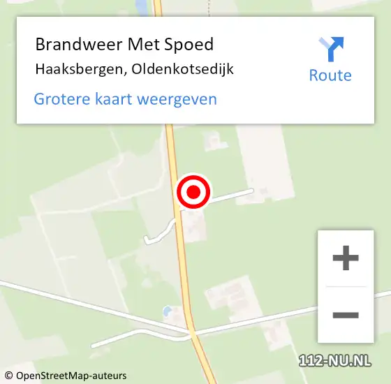 Locatie op kaart van de 112 melding: Brandweer Met Spoed Naar Haaksbergen, Oldenkotsedijk op 26 januari 2022 22:53