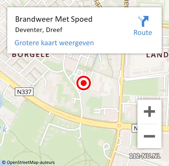 Locatie op kaart van de 112 melding: Brandweer Met Spoed Naar Deventer, Dreef op 27 januari 2022 00:13