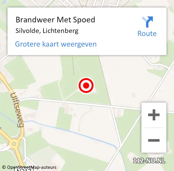 Locatie op kaart van de 112 melding: Brandweer Met Spoed Naar Silvolde, Lichtenberg op 27 januari 2022 00:24