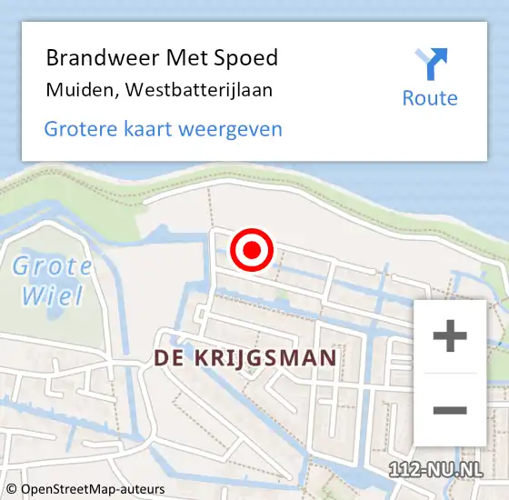 Locatie op kaart van de 112 melding: Brandweer Met Spoed Naar Muiden, Westbatterijlaan op 27 januari 2022 00:34