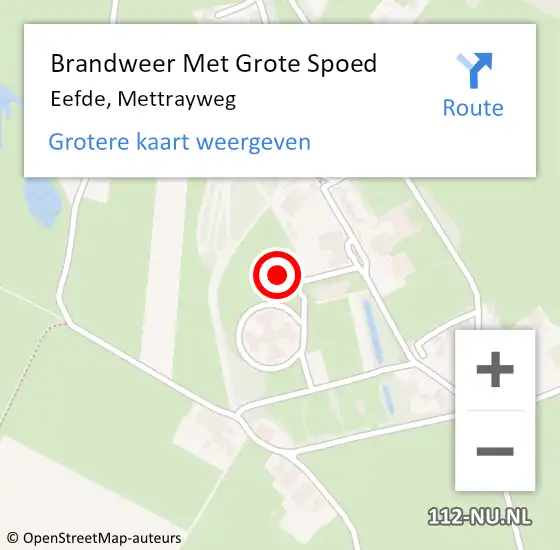 Locatie op kaart van de 112 melding: Brandweer Met Grote Spoed Naar Eefde, Mettrayweg op 27 januari 2022 02:00