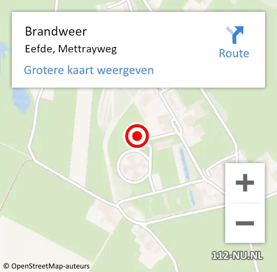 Locatie op kaart van de 112 melding: Brandweer Eefde, Mettrayweg op 27 januari 2022 02:01