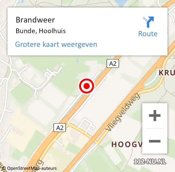 Locatie op kaart van de 112 melding: Brandweer Bunde, Hoolhuis op 6 juli 2014 13:18