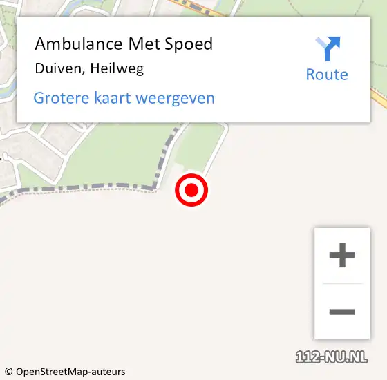 Locatie op kaart van de 112 melding: Ambulance Met Spoed Naar Duiven, Heilweg op 27 januari 2022 03:19