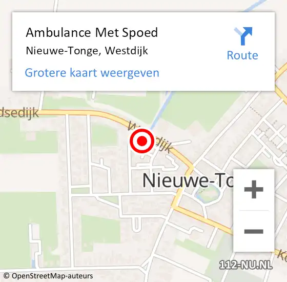 Locatie op kaart van de 112 melding: Ambulance Met Spoed Naar Nieuwe-Tonge, Westdijk op 27 januari 2022 05:49