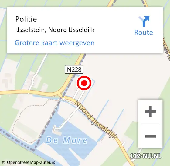 Locatie op kaart van de 112 melding: Politie IJsselstein, Noord IJsseldijk op 27 januari 2022 06:37