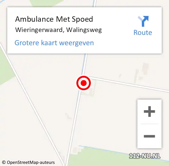 Locatie op kaart van de 112 melding: Ambulance Met Spoed Naar Wieringerwaard, Walingsweg op 27 januari 2022 06:42