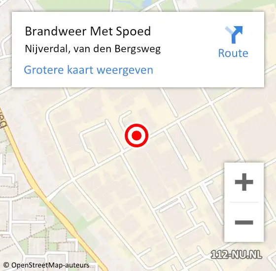 Locatie op kaart van de 112 melding: Brandweer Met Spoed Naar Nijverdal, van den Bergsweg op 27 januari 2022 06:42