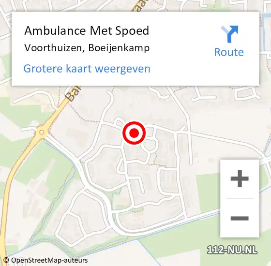 Locatie op kaart van de 112 melding: Ambulance Met Spoed Naar Voorthuizen, Boeijenkamp op 27 januari 2022 07:09