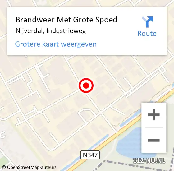 Locatie op kaart van de 112 melding: Brandweer Met Grote Spoed Naar Nijverdal, Industrieweg op 27 januari 2022 07:31