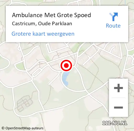 Locatie op kaart van de 112 melding: Ambulance Met Grote Spoed Naar Castricum, Oude Parklaan op 27 januari 2022 09:05