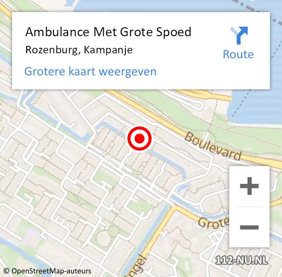 Locatie op kaart van de 112 melding: Ambulance Met Grote Spoed Naar Rozenburg, Kampanje op 27 januari 2022 09:13