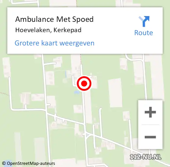 Locatie op kaart van de 112 melding: Ambulance Met Spoed Naar Hoevelaken, Kerkepad op 27 januari 2022 09:14