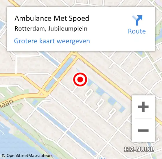 Locatie op kaart van de 112 melding: Ambulance Met Spoed Naar Rotterdam, Jubileumplein op 27 januari 2022 09:43