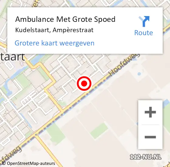 Locatie op kaart van de 112 melding: Ambulance Met Grote Spoed Naar Kudelstaart, Ampèrestraat op 27 januari 2022 10:24