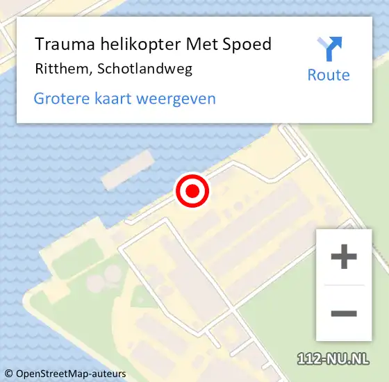 Locatie op kaart van de 112 melding: Trauma helikopter Met Spoed Naar Ritthem, Schotlandweg op 27 januari 2022 11:07