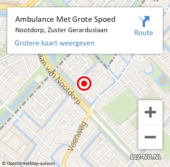 Locatie op kaart van de 112 melding: Ambulance Met Grote Spoed Naar Nootdorp, Zuster Gerarduslaan op 27 januari 2022 11:07