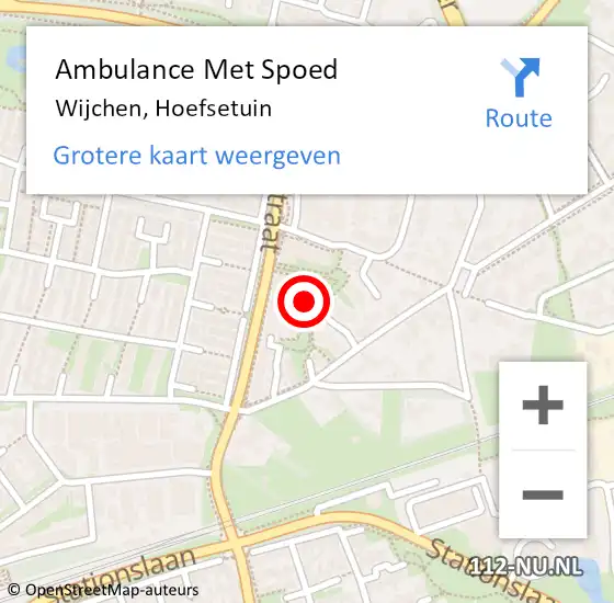 Locatie op kaart van de 112 melding: Ambulance Met Spoed Naar Wijchen, Hoefsetuin op 27 januari 2022 11:36