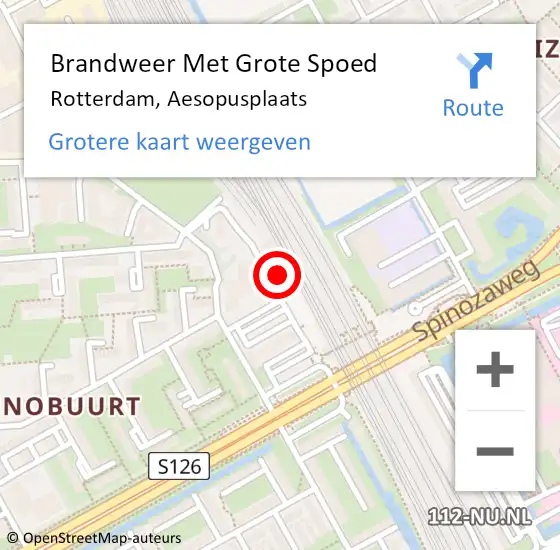 Locatie op kaart van de 112 melding: Brandweer Met Grote Spoed Naar Rotterdam, Aesopusplaats op 27 januari 2022 11:38