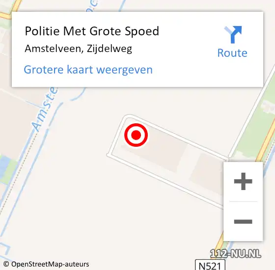 Locatie op kaart van de 112 melding: Politie Met Grote Spoed Naar Amstelveen, Zijdelweg op 27 januari 2022 11:39