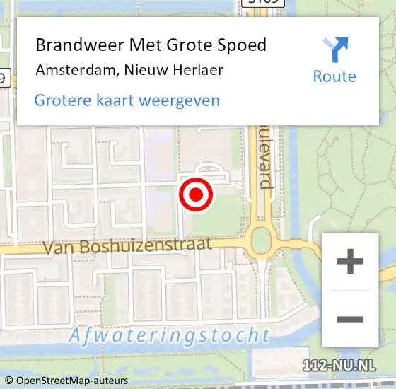 Locatie op kaart van de 112 melding: Brandweer Met Grote Spoed Naar Amsterdam, Nieuw Herlaer op 27 januari 2022 11:39