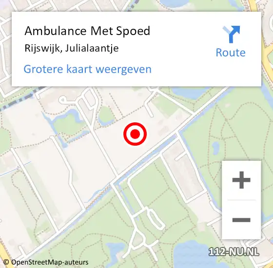 Locatie op kaart van de 112 melding: Ambulance Met Spoed Naar Rijswijk, Julialaantje op 27 januari 2022 11:41