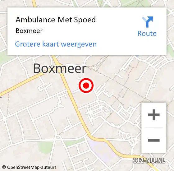 Locatie op kaart van de 112 melding: Ambulance Met Spoed Naar Boxmeer op 27 januari 2022 11:47