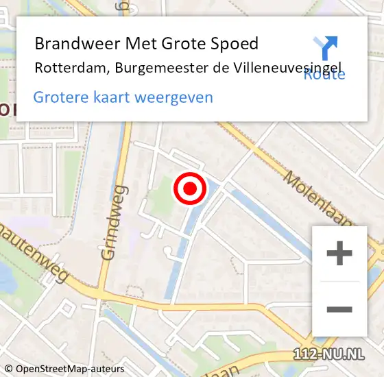 Locatie op kaart van de 112 melding: Brandweer Met Grote Spoed Naar Rotterdam, Burgemeester de Villeneuvesingel op 27 januari 2022 13:01