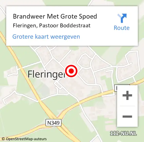 Locatie op kaart van de 112 melding: Brandweer Met Grote Spoed Naar Fleringen, Pastoor Boddestraat op 27 januari 2022 13:03