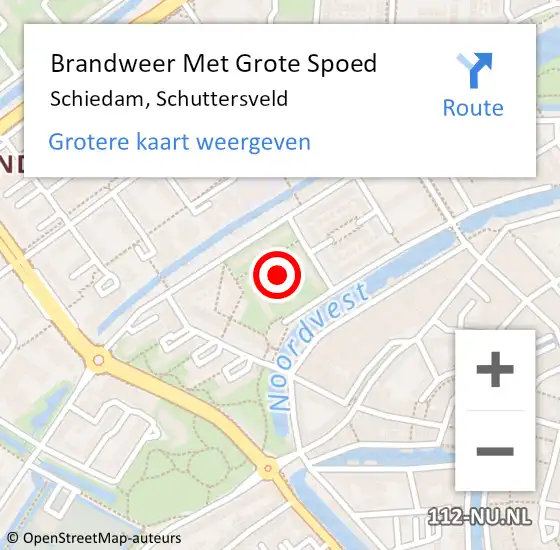 Locatie op kaart van de 112 melding: Brandweer Met Grote Spoed Naar Schiedam, Schuttersveld op 27 januari 2022 13:15