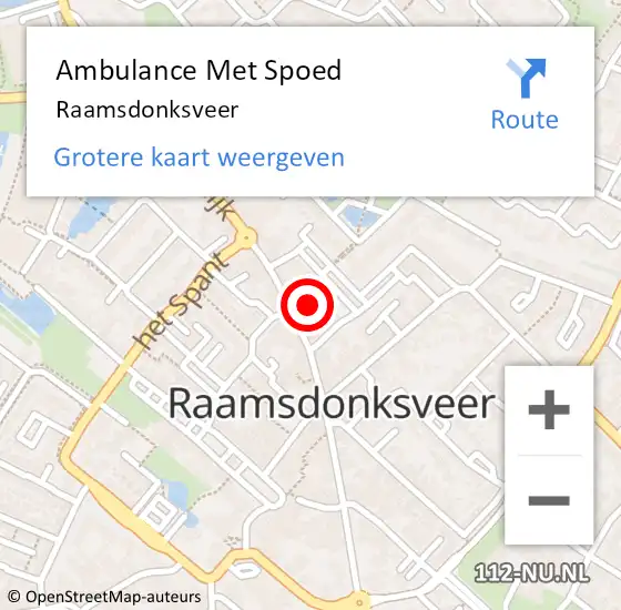 Locatie op kaart van de 112 melding: Ambulance Met Spoed Naar Raamsdonksveer op 27 januari 2022 13:15