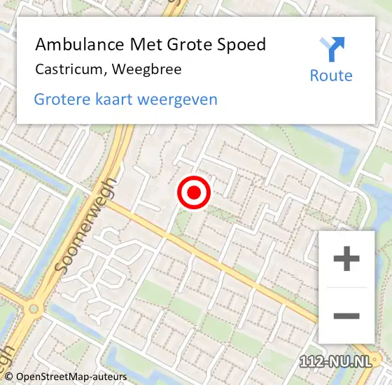 Locatie op kaart van de 112 melding: Ambulance Met Grote Spoed Naar Castricum, Weegbree op 27 januari 2022 13:24