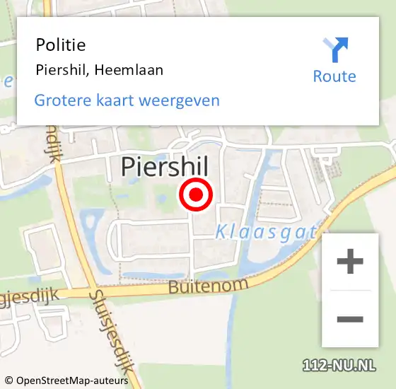 Locatie op kaart van de 112 melding: Politie Piershil, Heemlaan op 27 januari 2022 13:58